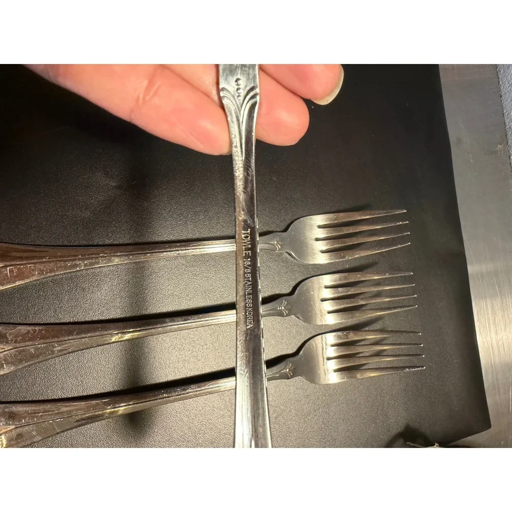 Towle‎ Santa Barbara Gold Accent Dinner Forks 18/8 Stainless Korea Set of 4